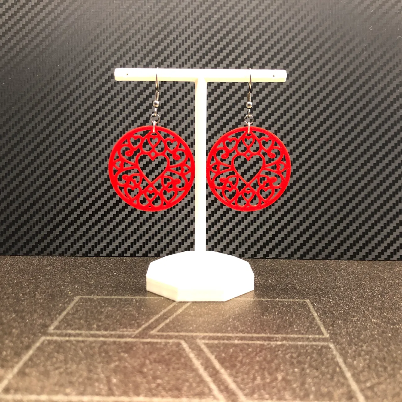 Mandala Heart earrings 0.4 nozzle no AMS view 2
