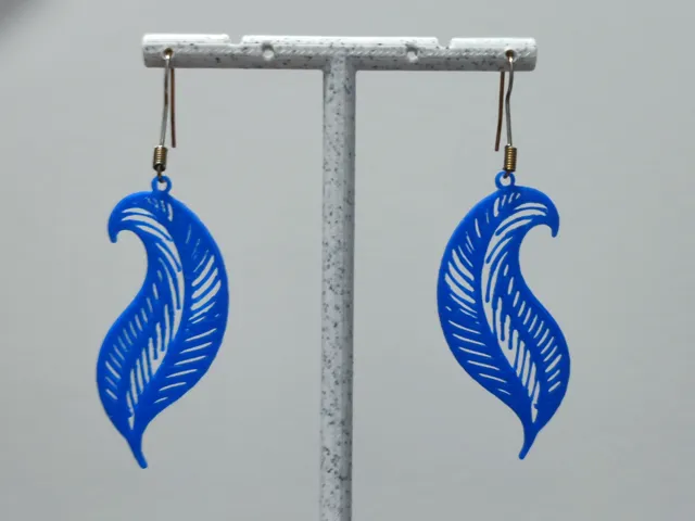 Aretes Pluma del Fénix Azul