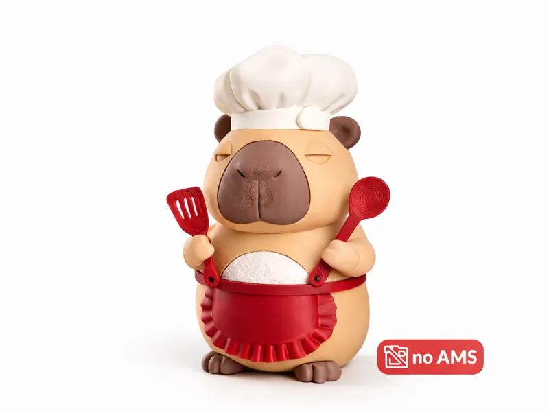 Chef Capybara – Multi-Color 3D Print (No AMS)