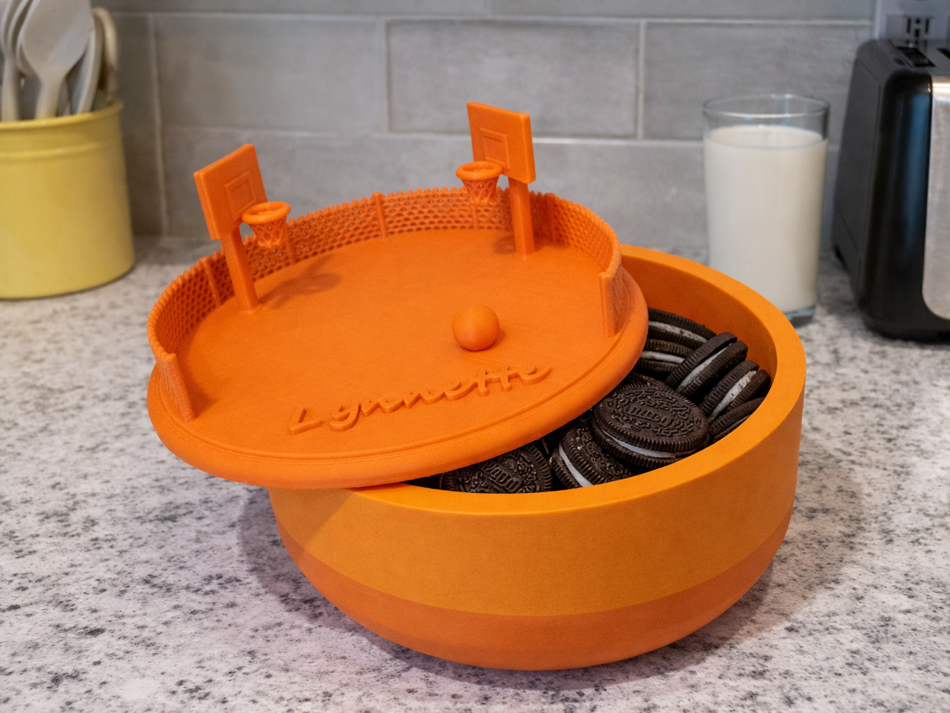 Customizable Basketball Cookie Jar / Covered Bowl