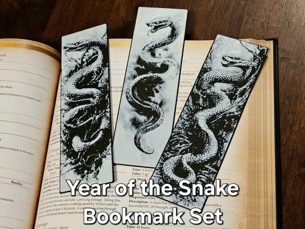 Year of the Snake - Bookmark Set by Yandalf - MakerWorld