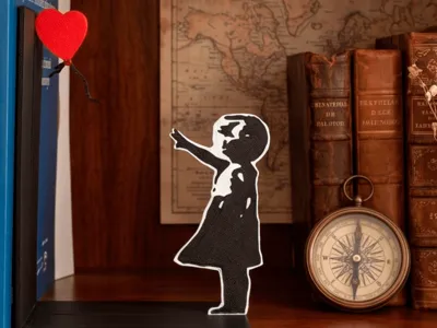 Bookend inspired by Banksy's "Girl with Balloon"