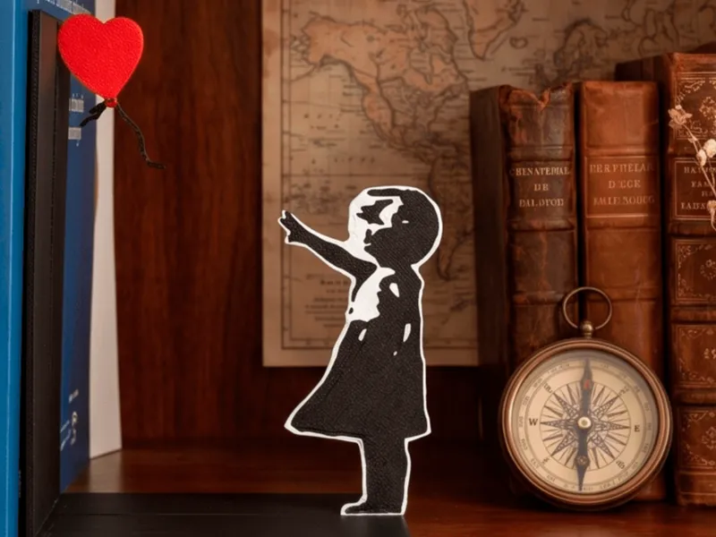 Bookend inspired by Banksy's "Girl with Balloon"