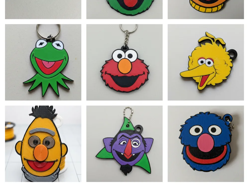 Rgrver Grover de Plaza Sésamo Keychain Can Tab Opener 3D - Free 3D Print Model ...