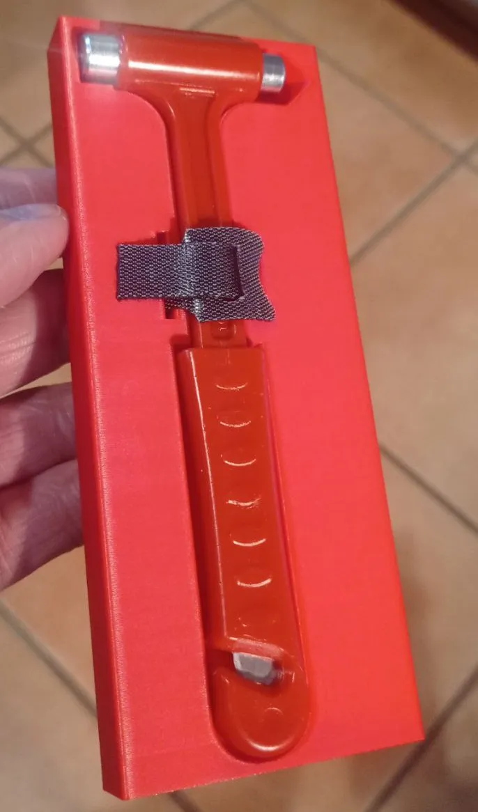 safety hammer and id holder for car