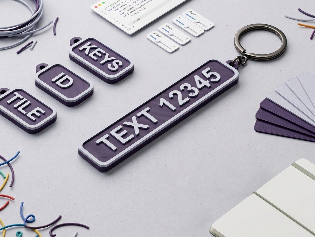 Parametric Keychain Name Tag (Fully Customizable)