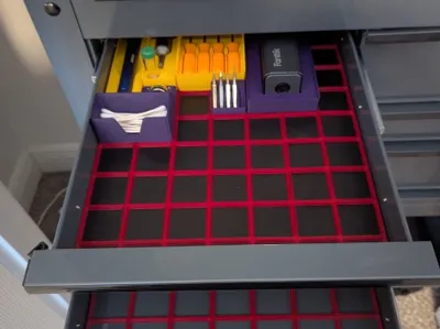 Gridfinity bases for US general 5 drawer cabinets