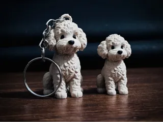 Miniature Poodle: Figurine & Keychain
