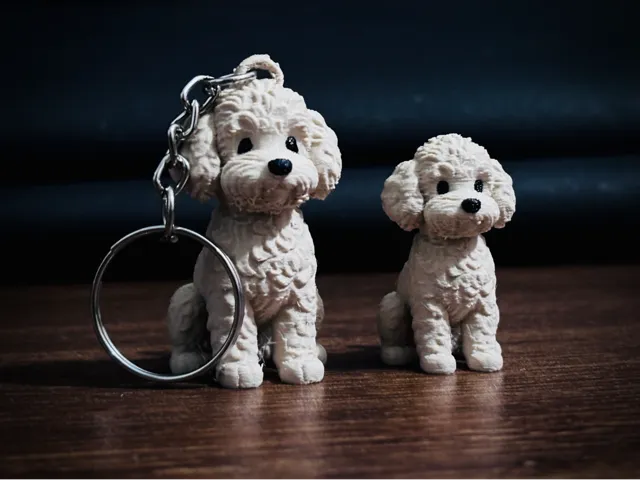 Miniature Poodle: Figurine & Keychain
