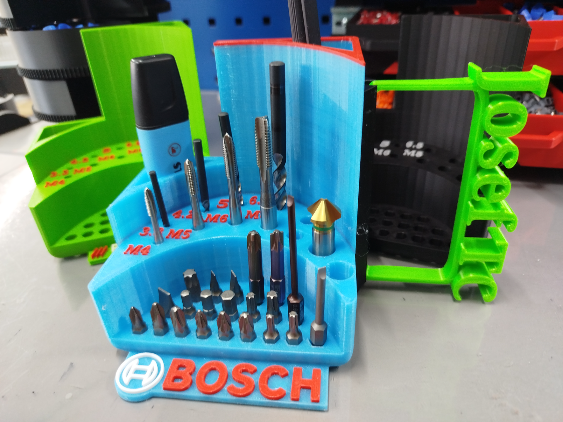 Bosch organizer for drill bits,taps,bits,pencils.