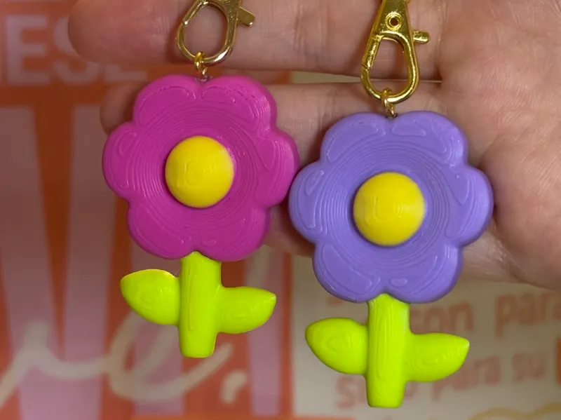 Retro flower keychain