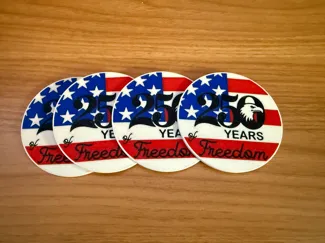 250 Years of Freedom Patriotic USA Flag Coaster 