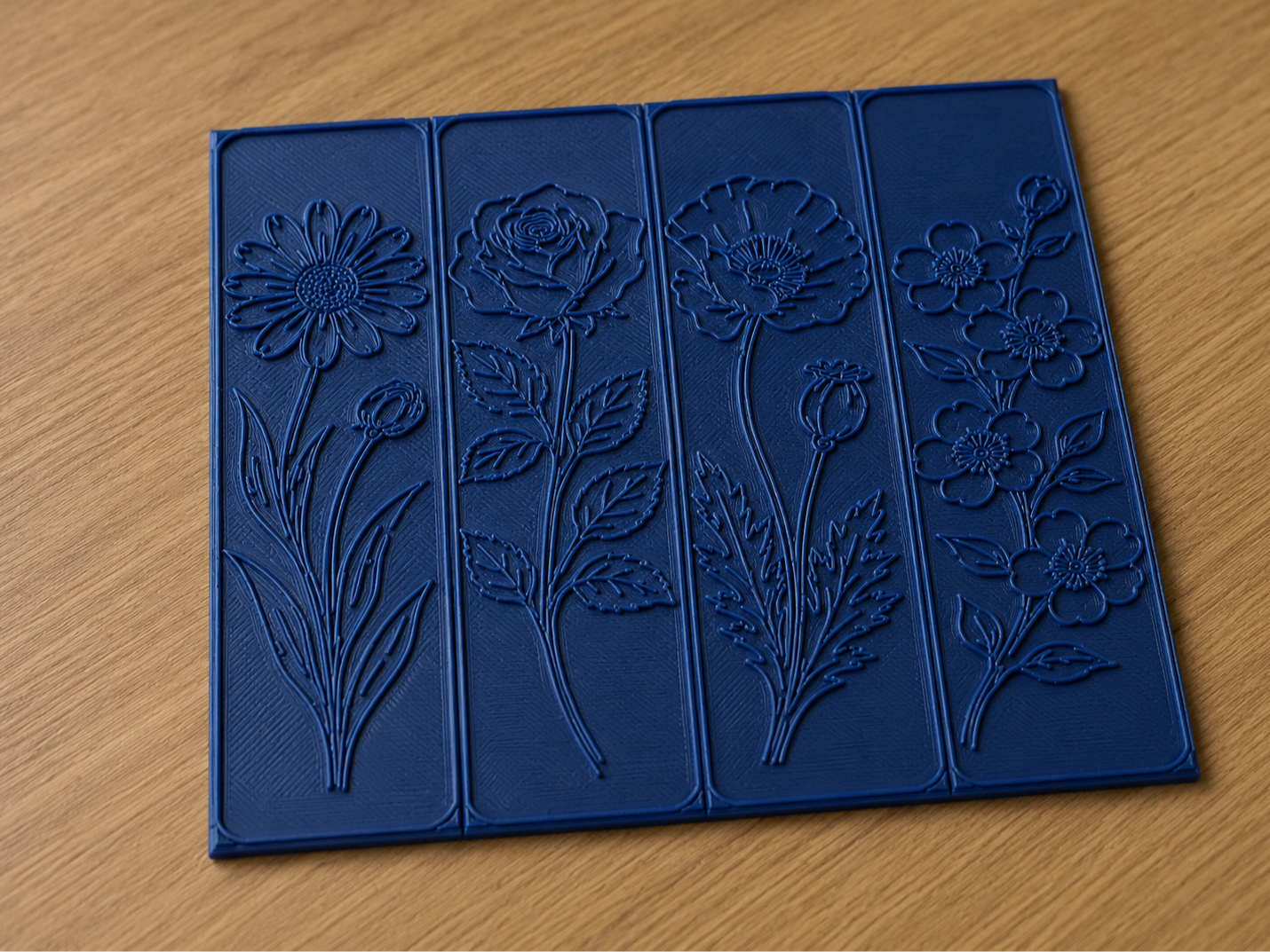 Leather Bookmark Flower Stamps