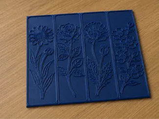 Leather Bookmark Flower Stamps