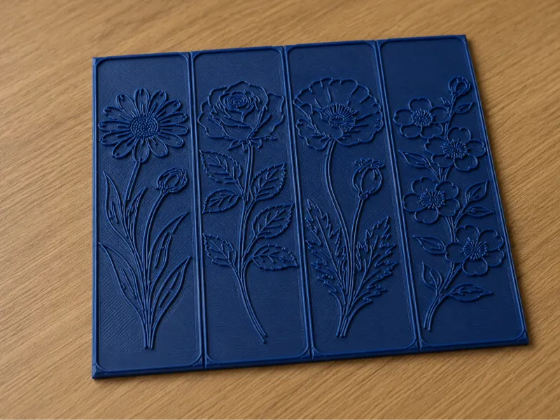 Leather Bookmark Flower Stamps