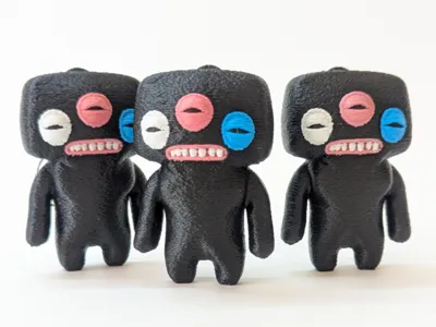 Fuggler keychain/figure 3 eyes