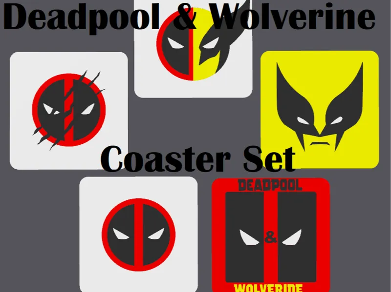 Deadpool & Wolverine (Deadpool3) Coasters w/ stand