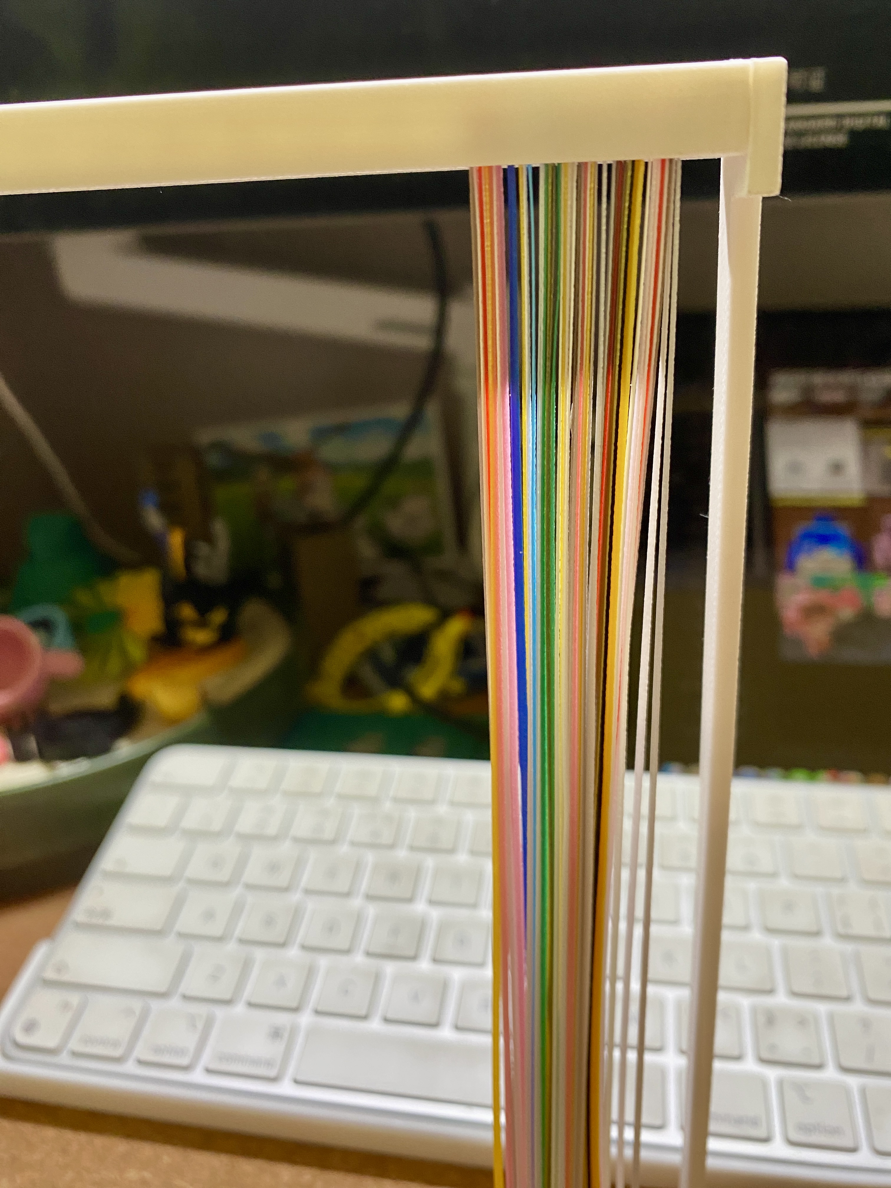 Miniatura 1 do modelo 3D 擦嘴条 彩虹帘 天幕 竹屎收纳 摆件 整理 擦嘴条摆件 P1S 收纳300条