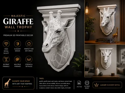 Majestic Giraffe Wall Trophy – Luxury Sculptural 