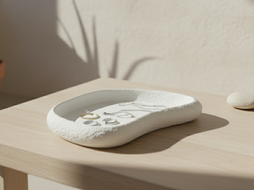 Minimal Pebble Jewelry Tray – Modern Catchall Dish