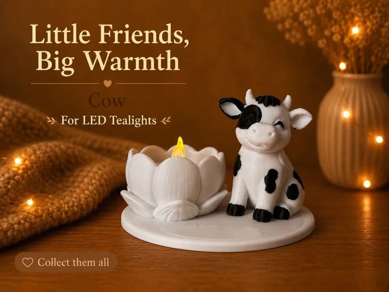 Cow Led Tealight Holder