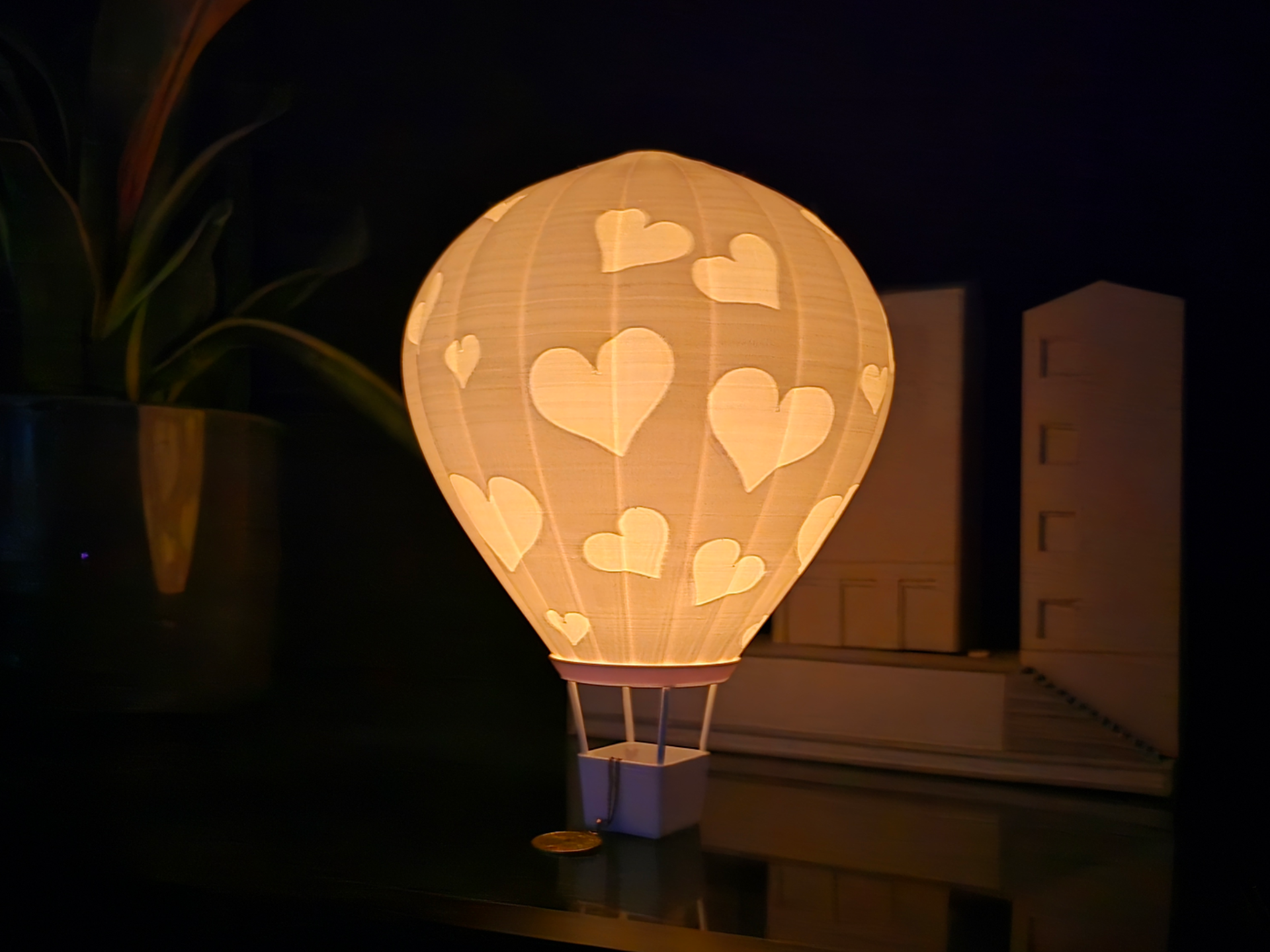 Heart Glow Hot Air Balloon LED Tealight Gift Decor