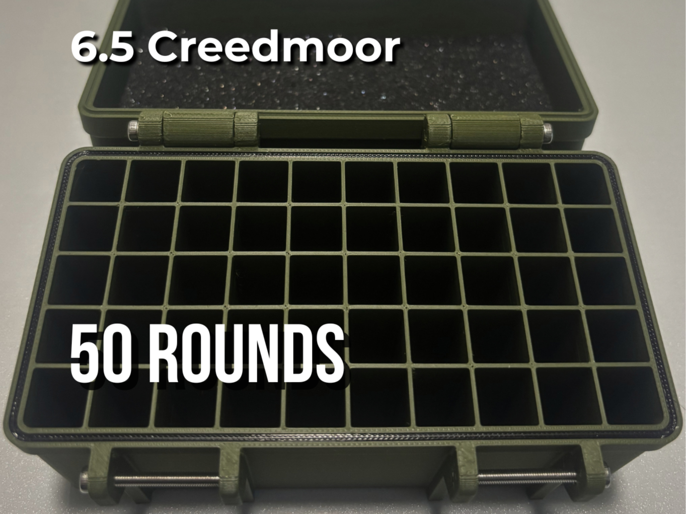 6.5 Creedmoor Ammo Box – 50 Round Storage