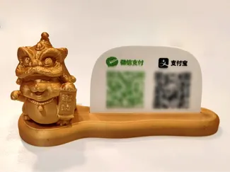 招财猫摆摊收款码 收款码支架
