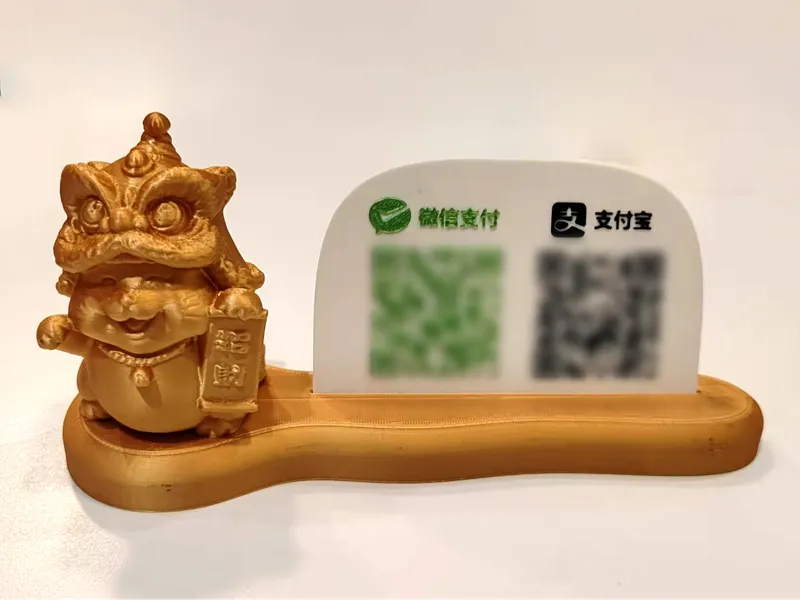 招财猫摆摊收款码 收款码支架