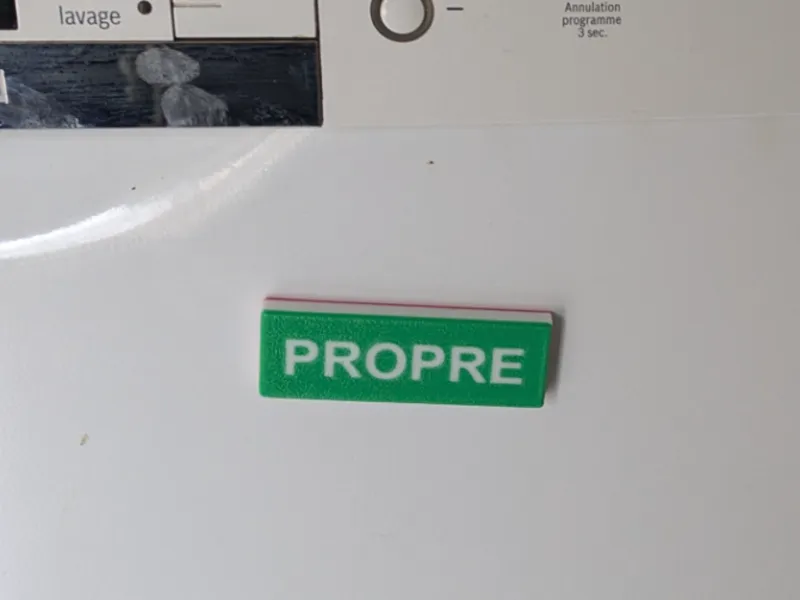 Plaque aimantée propre/sale pour lave vaisselle
