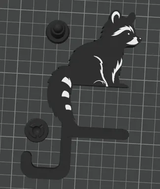 Racoon Bag hook with Screw
