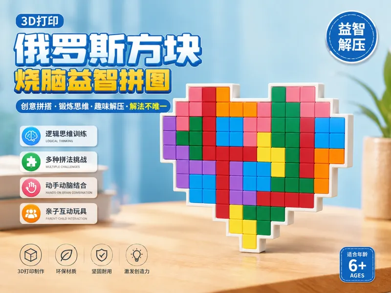 心形烧脑益智拼图 - 俄罗斯方块