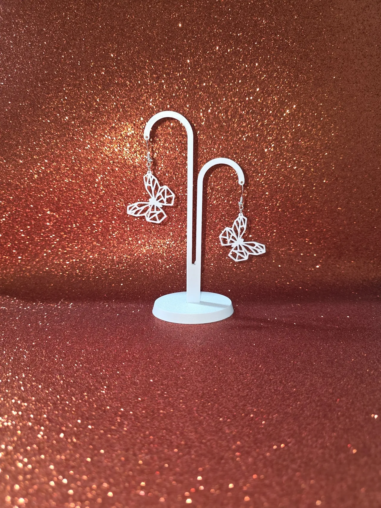 Poly butterfly earrings view 3