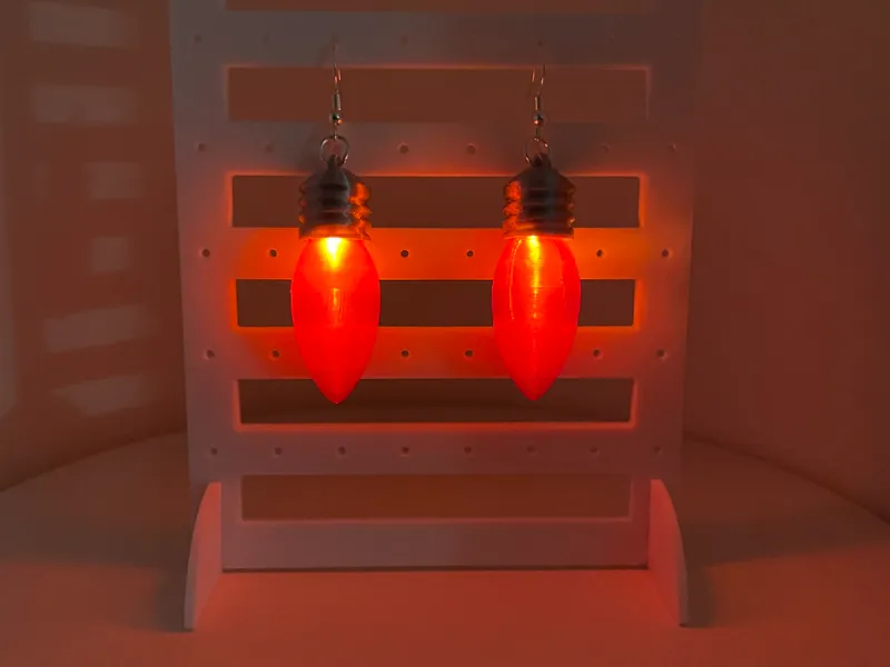 Christmas Bulb LED Light Earrings