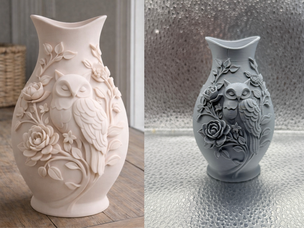 Cute Owl Floral Vase Elegant Nature Home Decor
