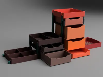 Versatile Stackable Storage Box System (new dim.)