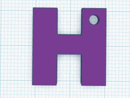 keychain with the letter H