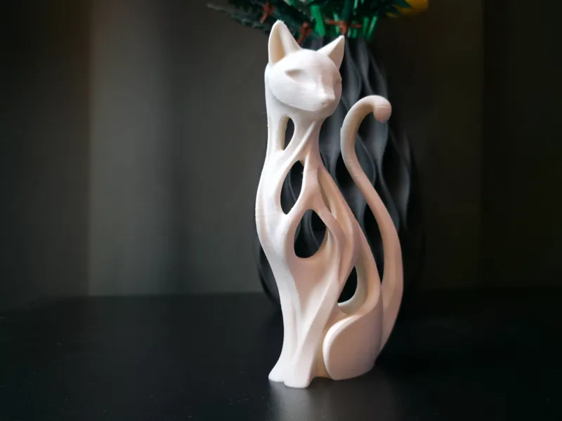 Abstract Minimalist Cat Sculpture