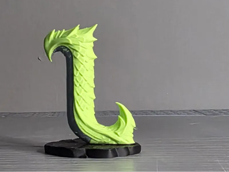 Dragon Letter J Display Sculpture