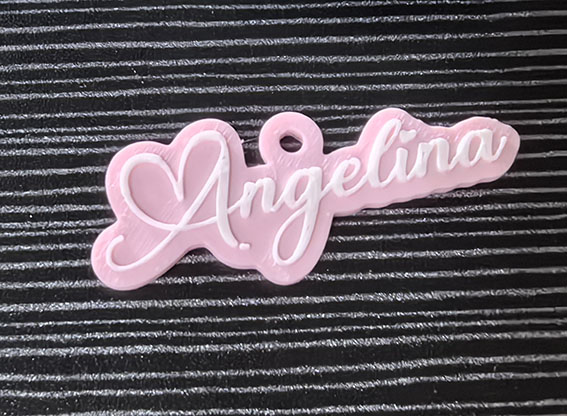 Parametric Heart Name Keychain Text Caligraphy - 1
