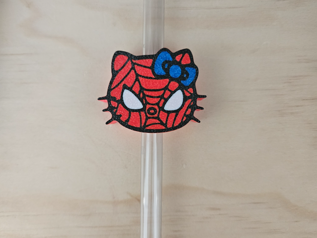 spiderman Hello Kitty Straw Topper 