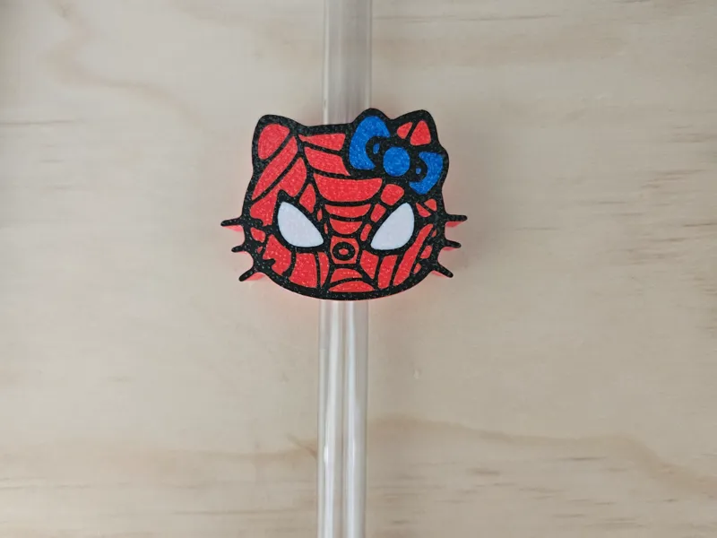 spiderman Hello Kitty Straw Topper