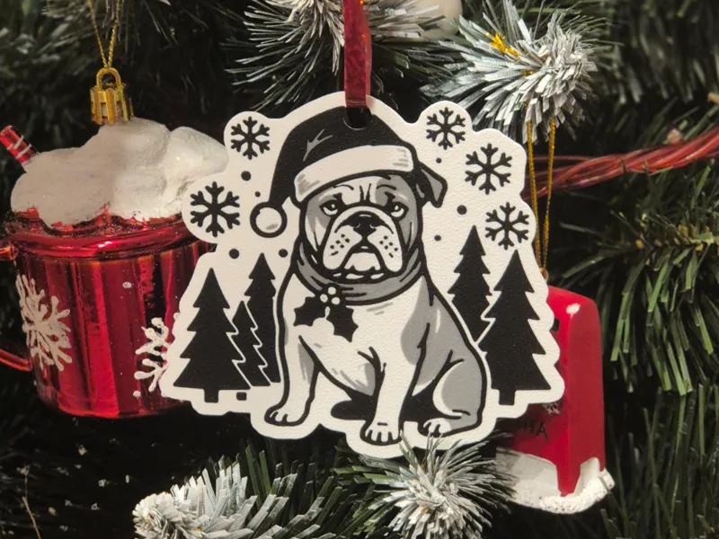 Christmas Bulldog ornament