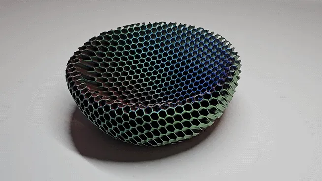Hexagonal Pattern Bowl with Multicolor Gradient view 3