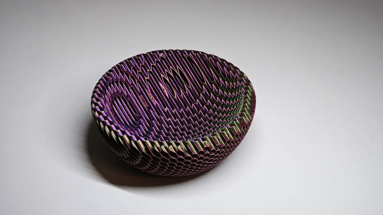 Hexagonal Pattern Bowl with Multicolor Gradient view 2