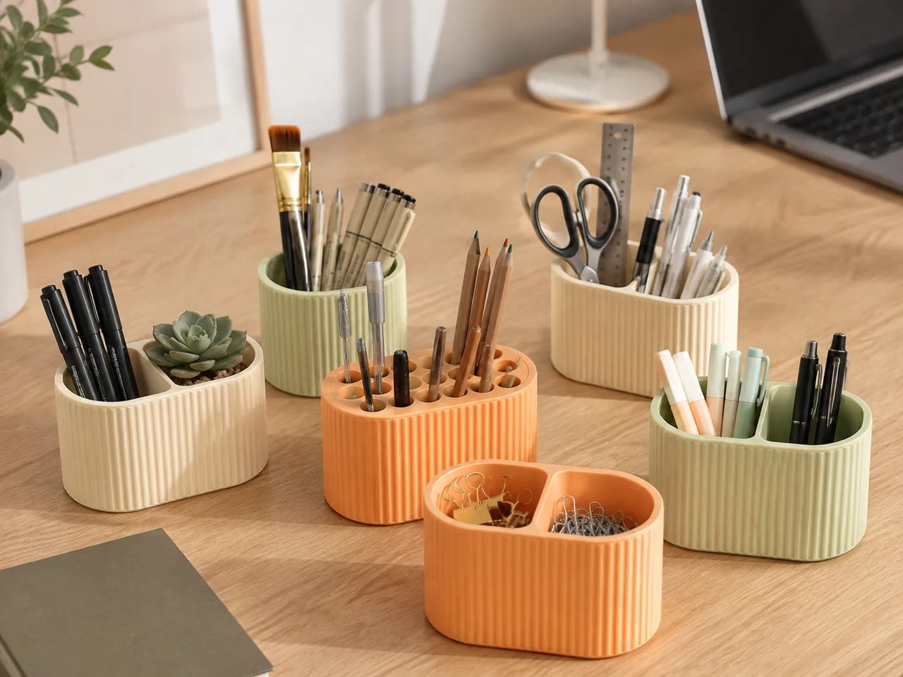 Ribbed Oval Desk Organizers – 11 Variants view 2