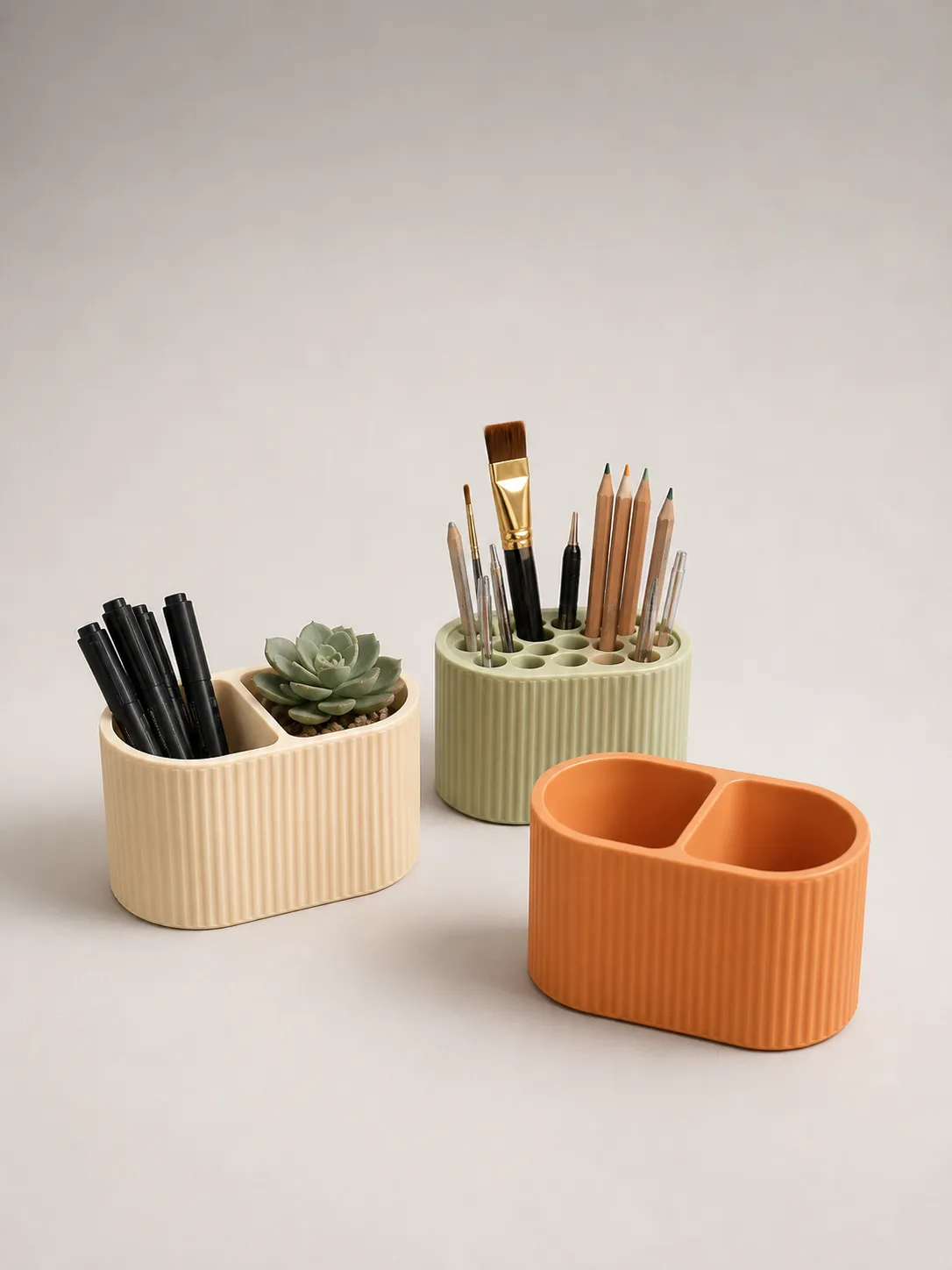 Ribbed Oval Desk Organizers – 11 Variants view 3