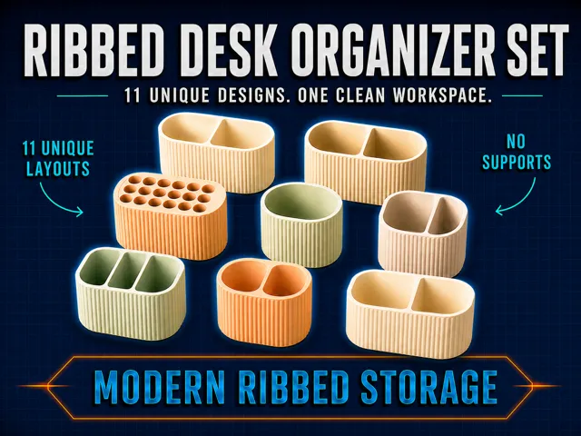 Ribbed Oval Desk Organizers – 11 Variants