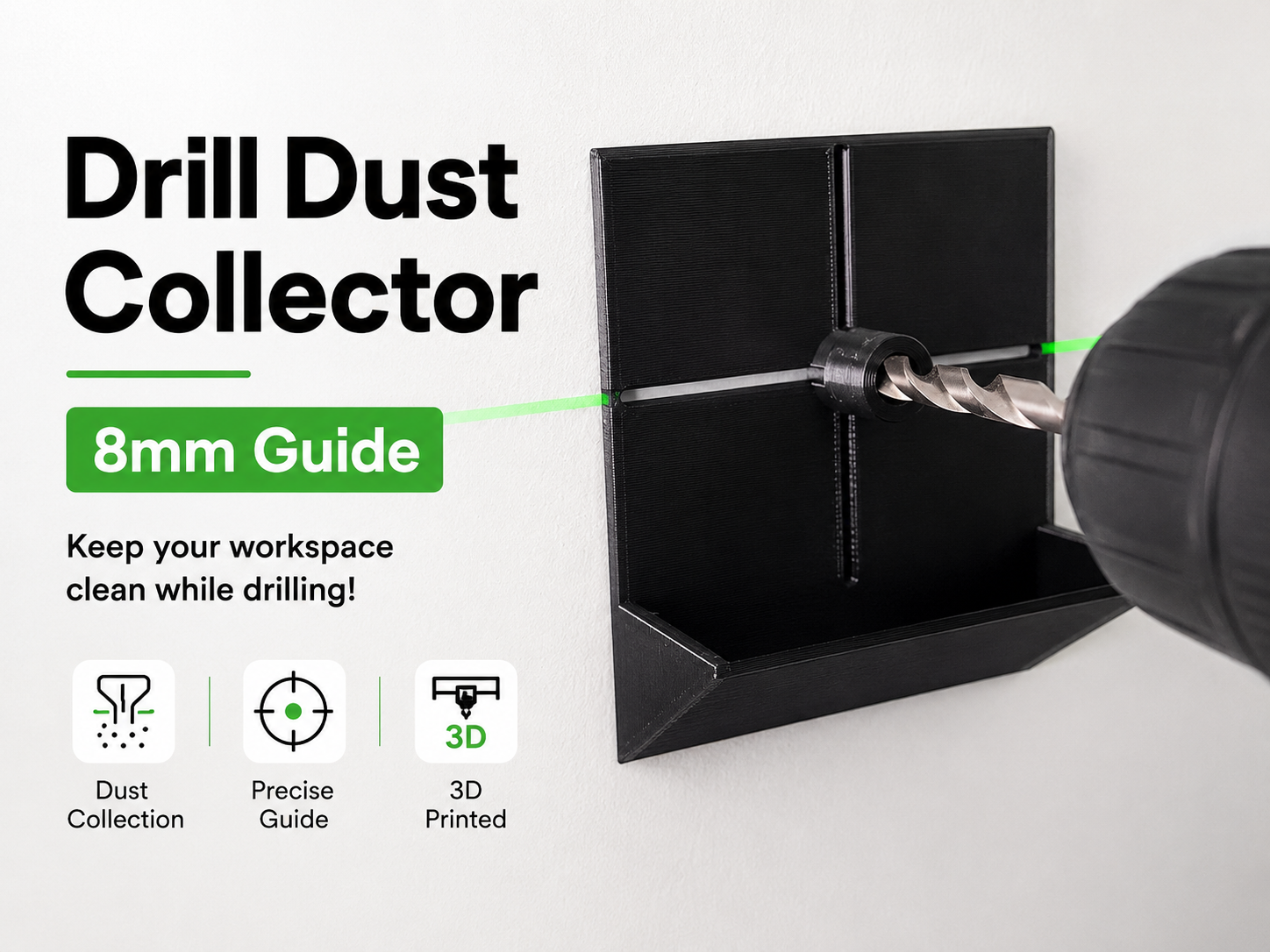 Drill Dust Collector – 8mm Guide