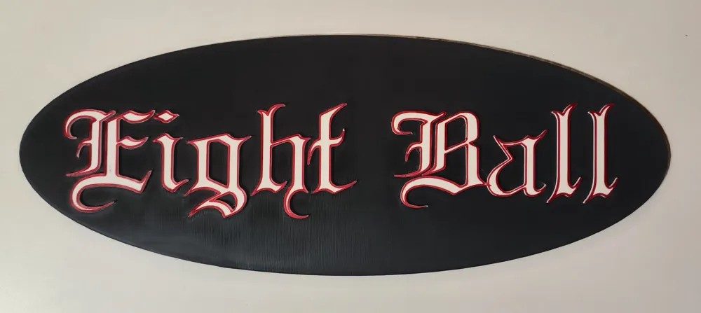 Eight Ball sign for the game room. - Free 3D Print Model - MakerWorld